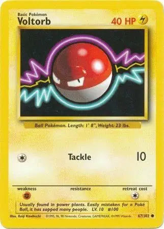 Pokémon TCG - Base Set (Unlimited) - Voltorb #67 (NM/LP)
